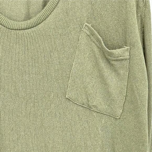 POL Top Women's L Sage Green Lightweight Sweater Cottagecore Prairie Minimalist - Picture 2 of 6